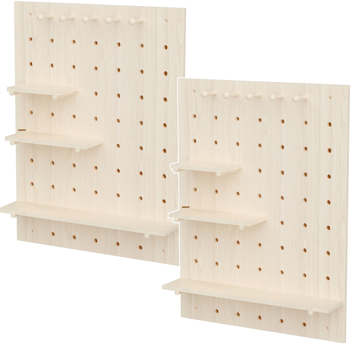Maclean - 2stuks Hout board / plank organizer - 60x80cm, max. 20 kg, MC-131 WD - lichte houtkleur