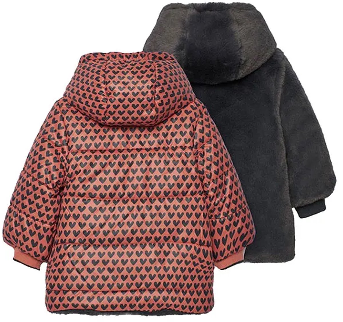Boboli Reversible Parka 24 Months Meisjes Heart Print