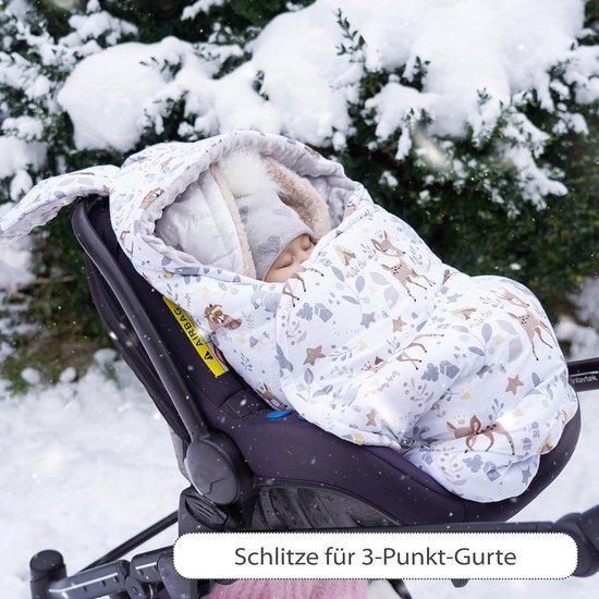 Voetenzak Baby Deken 90x90cm voor Autostoeltje of Kinderwagen Ademend en Licht Minky Grijs van Merkloos — afbeelding 5