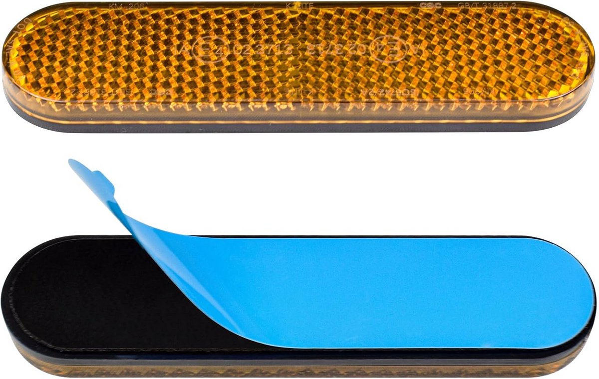 2x Universele Motorfiets Reflector Geel E4 Goedgekeurd - Reflecterend Veiligheidsonderdeel voor Motor, Scooter en Fiets
