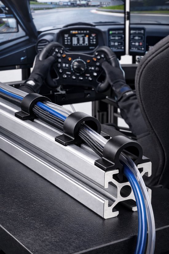 Kabelhouders voor 4040 en 4080 Aluminium Profiel - Set van 10 - Snap-in T-Slot Clips - 3D Geprint - Voor Simrig & Kabelmanagement - Zwart — afbeelding 2