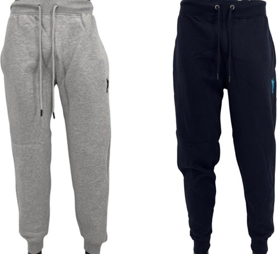 Hitman - Lot de 2 - Pantalons de jogging pour homme - Pantalons d'entraînement pour homme - Katoen - 1 x Grijs clair et 1 x Blauw - Taille XL