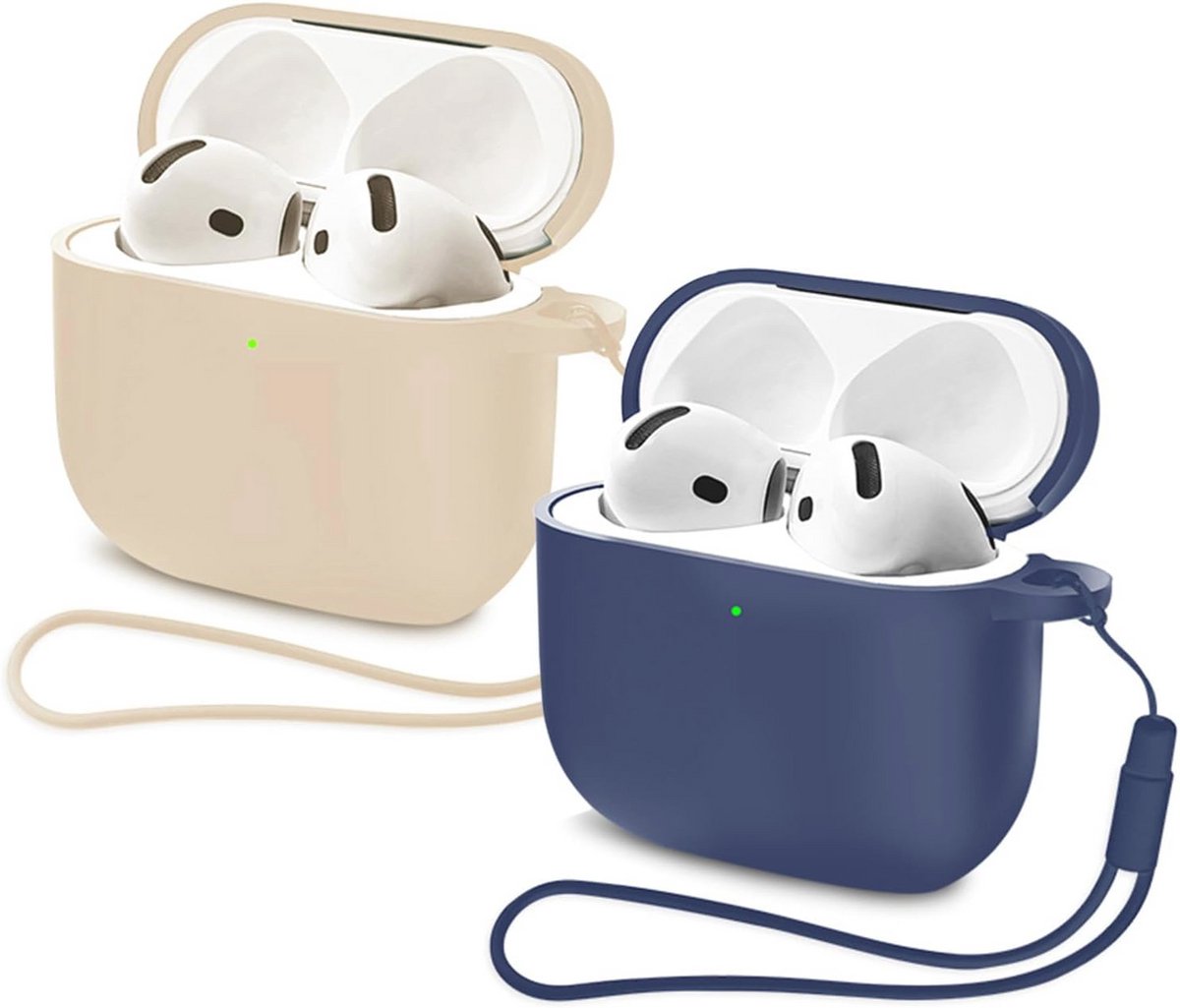 2-in-1 siliconen hoes voor AirPods 4e generatie - Schokbestendig en led zichtbaar