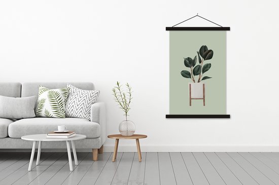 Porte-affiche avec affiche - Affiche scolaire - Plantes d'intérieur - Pot de fleurs - Vert - 120x180 cm - Lattes noires