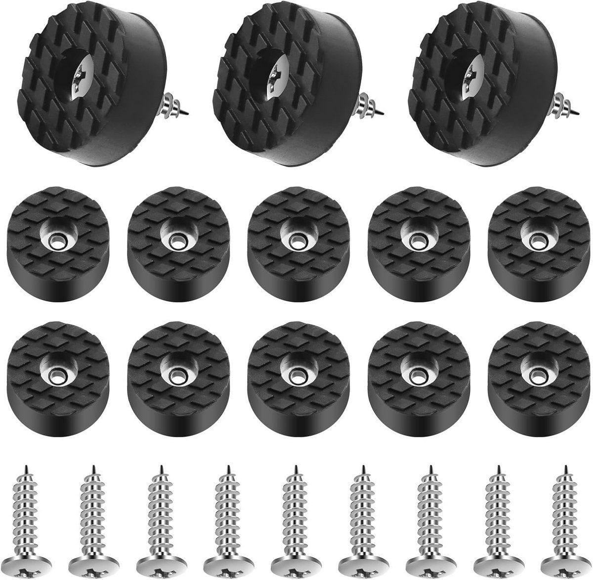 Ronde Zwarte Rubber Voet Bumpers met Schroeven - Antislip en KrScratchbescherming voor Meubels 24mm