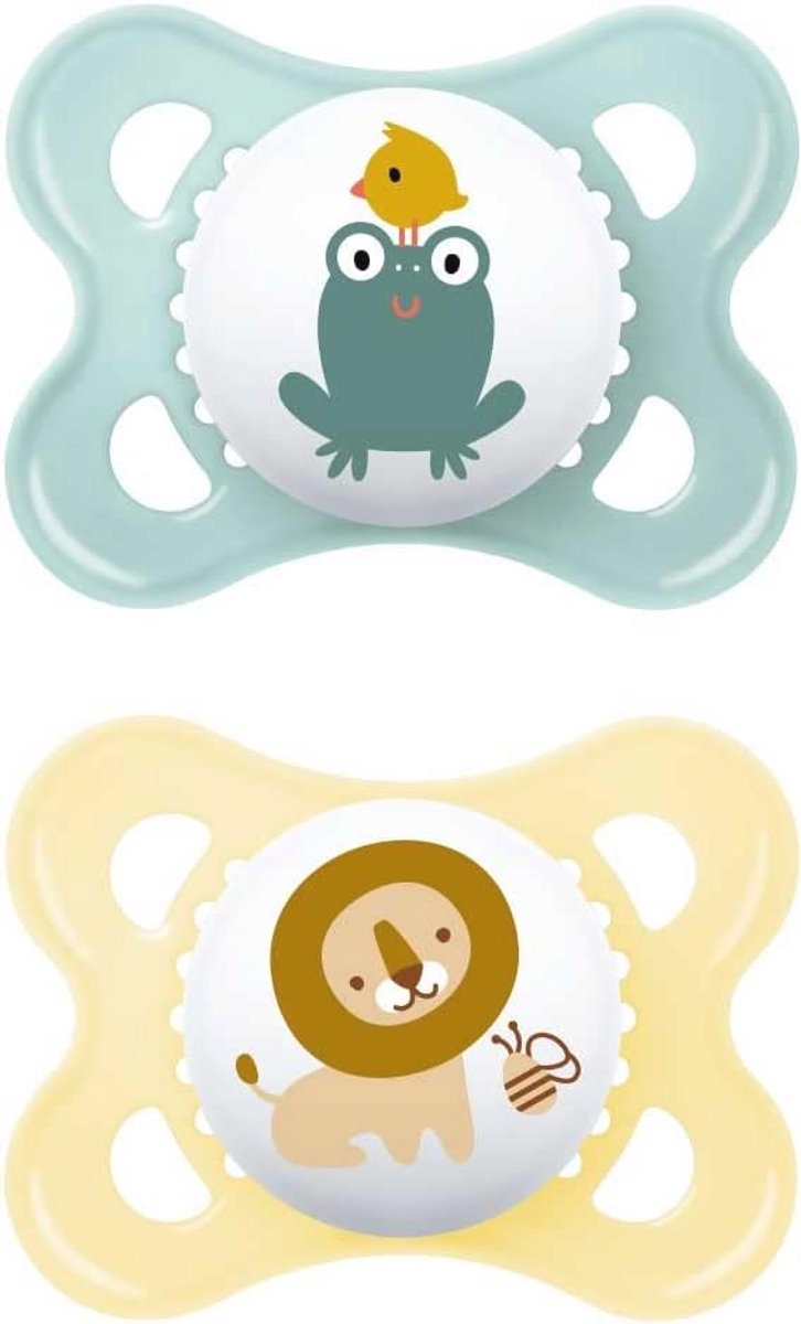 Zachte Siliconen Fopspeen Set van 2 voor Baby's 2-6 Maanden