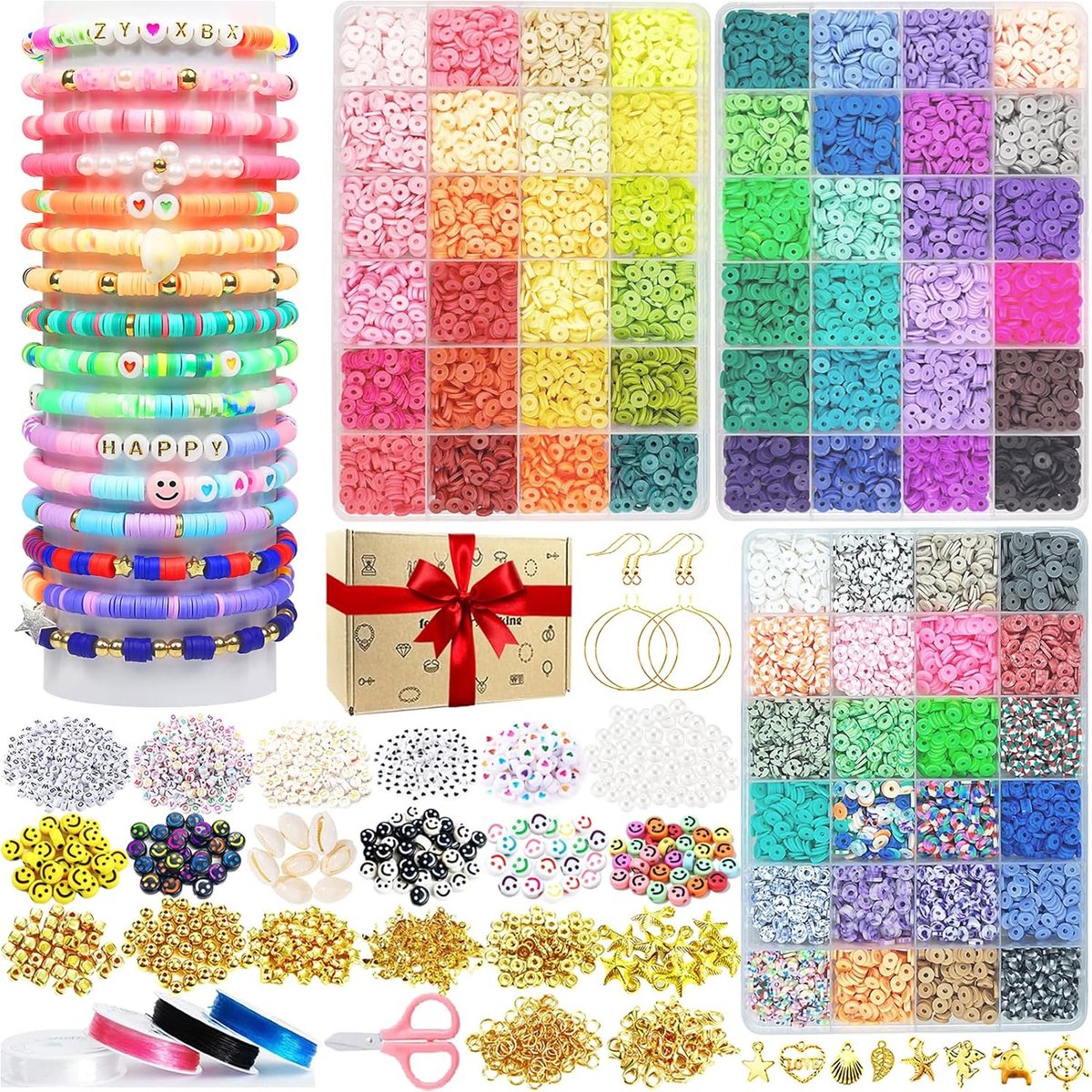 Polymeerklei Kralen Set – 11.520 Stuks 6 mm – Complete DIY Sieradenset – Voor Kinderen & Volwassenen – 72 Kleuren