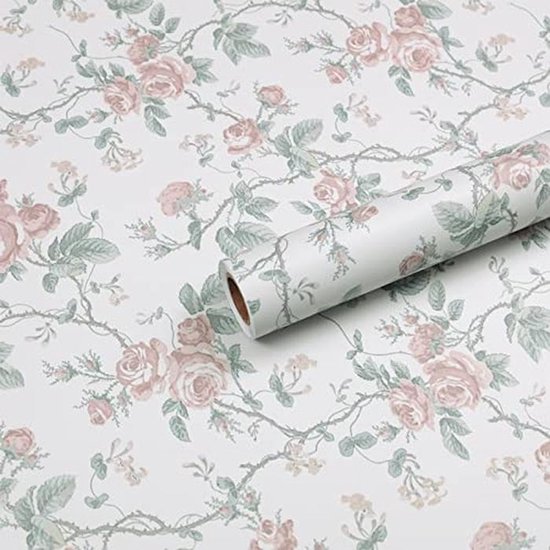 Zelfklevend Behang Bloemen en Planten 40 x 300 cm - Waterdichte Meubelfolie voor Woonkamer en Slaapkamer