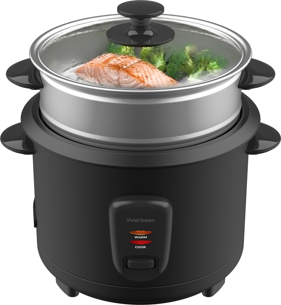Vivid Green Rijstkoker 1L met Stoommand