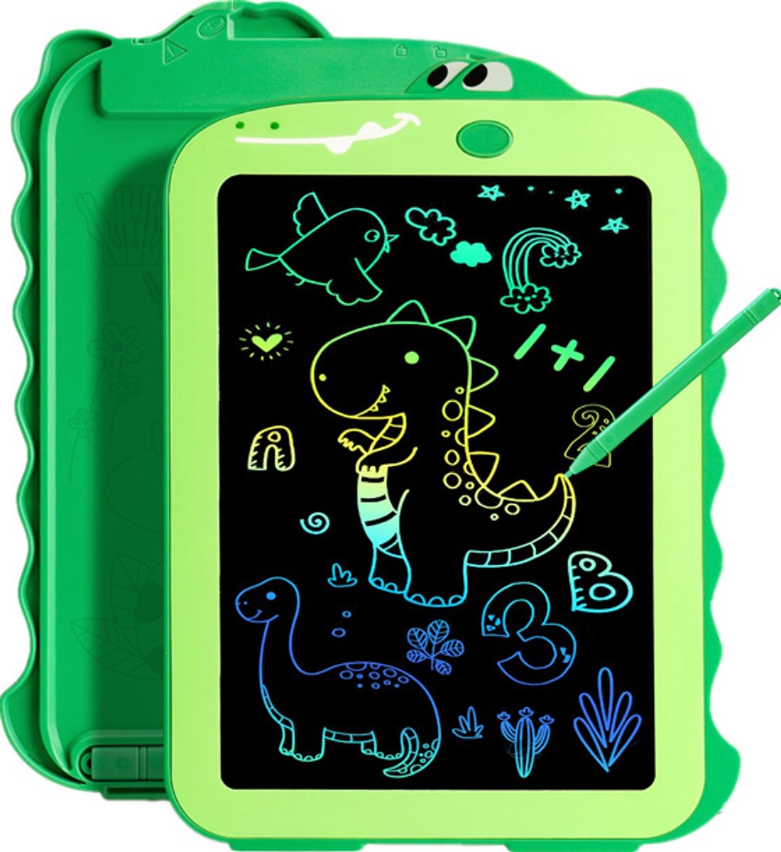 1 stuks-LCD-schrijftablet voor kinderen - Educatief speelgoed - Kinderspeelgoed - Kleuren-LCD-schrijftablet - Geschikt voor kinderen om op te schrijven, te tekenen en te spelen - Groen - 15,8 x 22 x 0,5 cm - 8,5 inch
