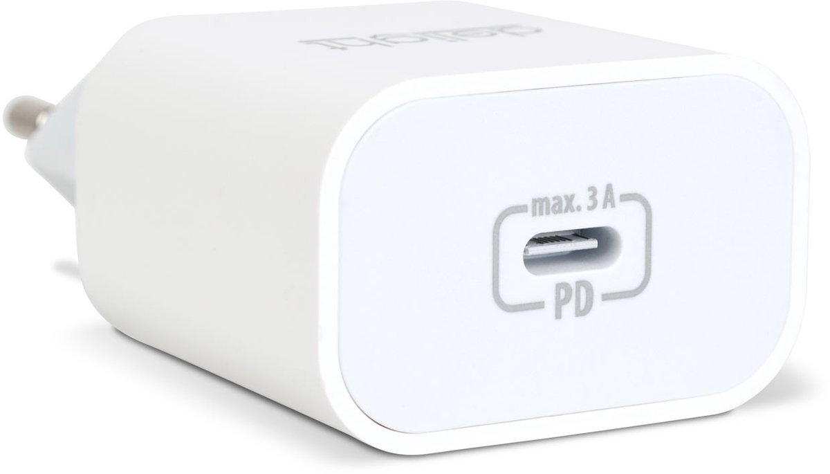 Oplaadblok Snellader USB-C – Power Delivery 20W – Adapter / Netwerkadapter – Compact – Wit 1 Stuks [55040WH]