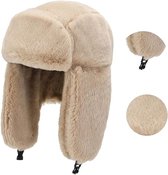 FakeFace Pilotenmuts voor dames en heren, warme trappermuts, wintermuts met oorkleppen, winddicht, Russische muts, bontmuts, skimuts, dikke fleece bombermuts, skimuts, Kaki, One size FakeFace Pilotenmuts voor dames en heren, warme trappermuts, wintermuts met oorkleppen, winddicht, Russische muts, bontmuts, skimuts, dikke fleece bombermuts, skimuts, Kaki, One size