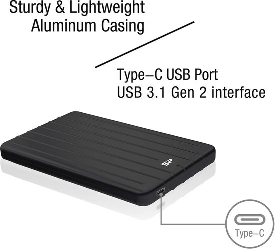 Externe SSD 1TB USB 3.1 Gen 2 - Draagbare en Schokbestendige Opslagoplossing van Merkloos — afbeelding 5