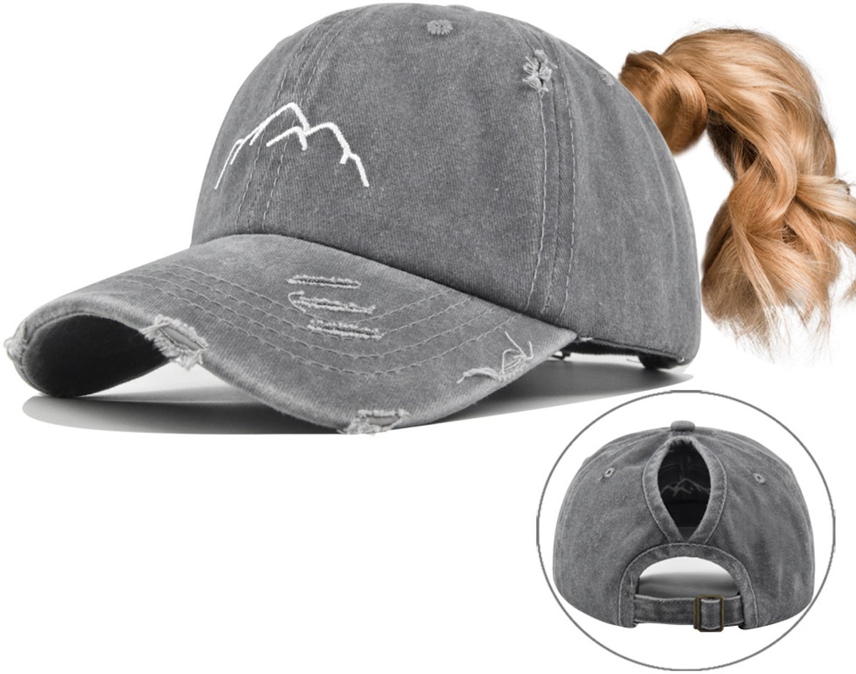 Paardenstaart - Dameshoed met paardenstaart - Verstelbare klep - hoed - pet - Hoed met paardenstaart in vintage - stijl, opening voor dames Baseball pet