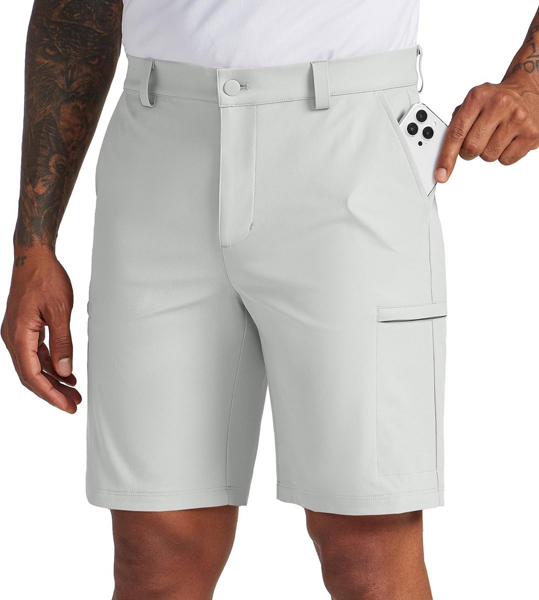 Stretch Golfshorts voor Heren - Sneldrogend, Casual en Sportief met Zakken