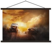 Affiche scolaire - Course - Voiture - Boue - 90x60 cm - Lattes noires
