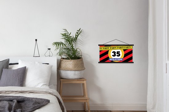 Affiche scolaire - Anniversaire - 35 ans - Fête - 60x30 cm - Lattes noires
