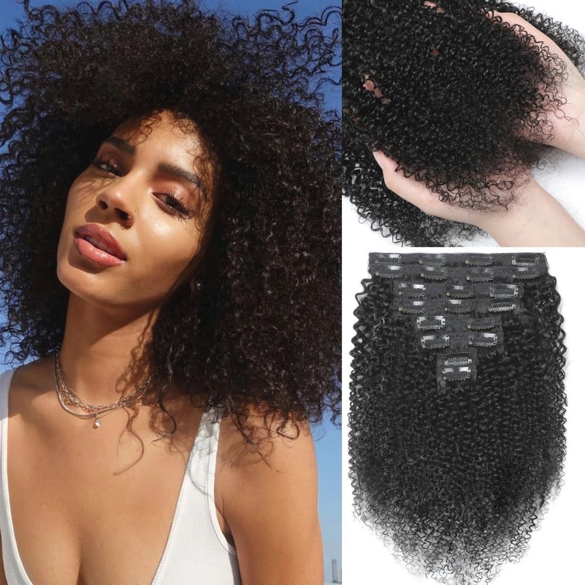 Twist Curl Haar Clips 14 Inch - 120 Gram - Set van 8 Clips voor Haarverlengingen