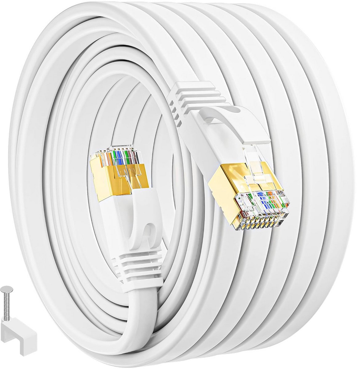 Cat 7 Ethernet Kabel 30 Meter - Hoge Snelheid 10Gbps Flat LAN Kabel