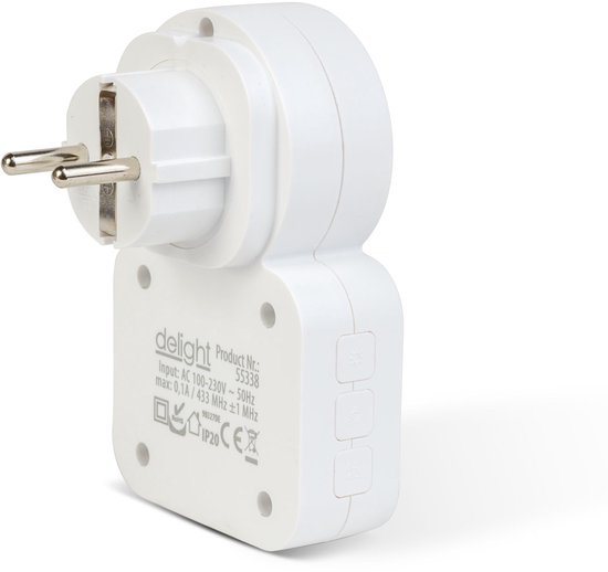 Draadloze Deurbel Zonder Batterijen – Kinetisch – Met Stopcontact – 38 Melodieën – LED Indicator – Wit - 1 Stuks [55338] — afbeelding 3