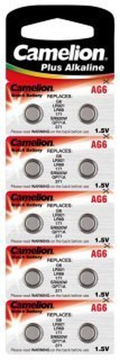 Knoopcelbatterij AG6 1,5 V - Verpakking van 10 Stuks