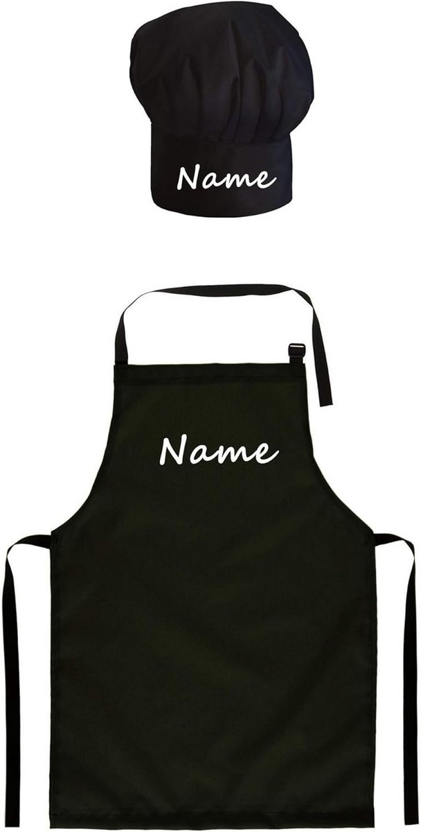 Gepersonaliseerde kookmuts en schort set voor kinderen - Uniek cadeau voor jonge koks