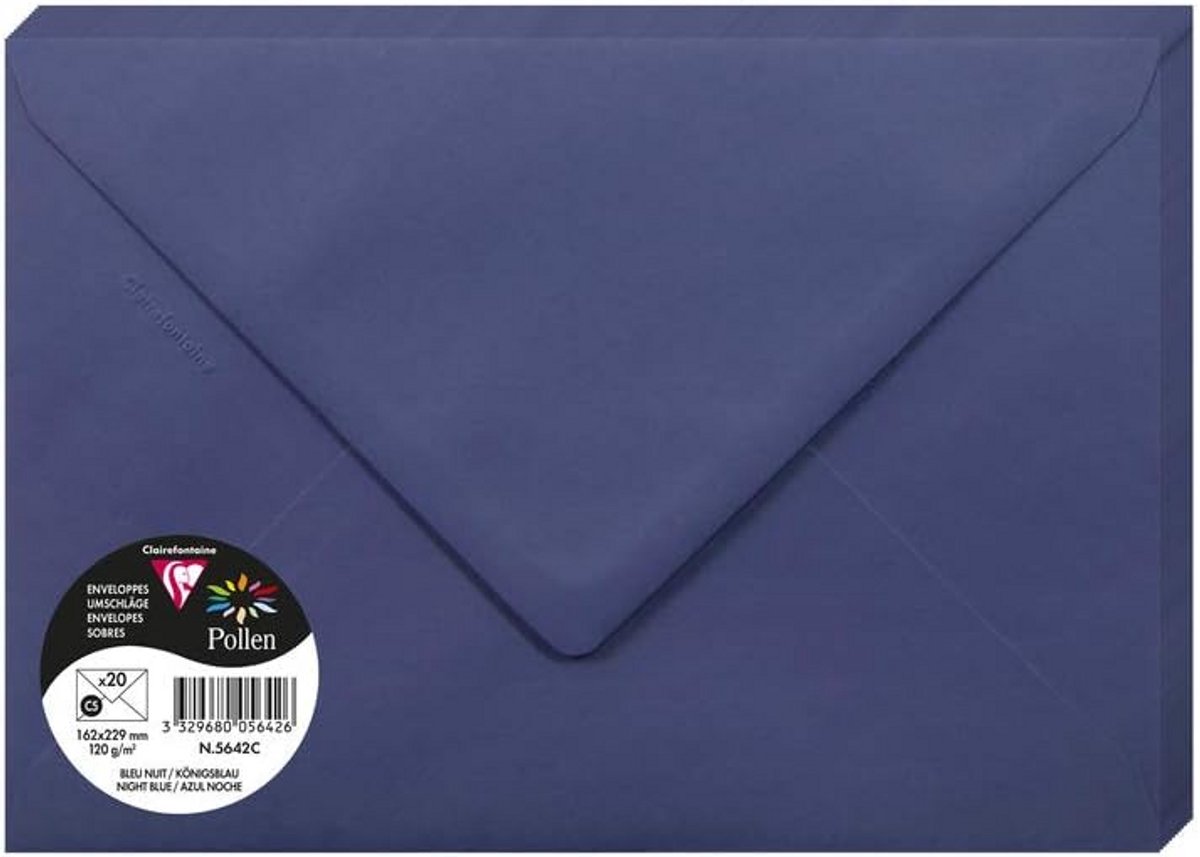 Enveloppen C5, Verpakking met 20 Stuks, Nachtblauw, 120 g/m² voor Bruiloften en Correspondentie