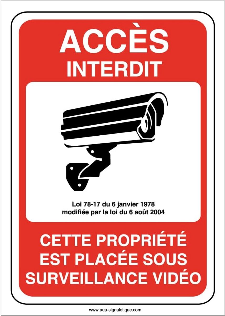 Zichtbare Camerabewaking Sticker - Waarschuwingsbord Videotoezicht - 150x210mm PVC