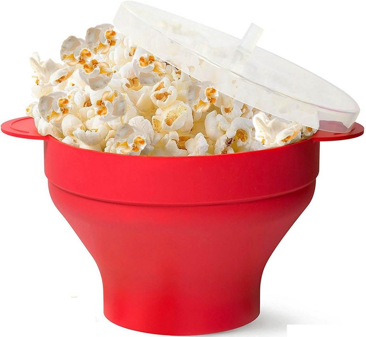 Popcorn Maker voor Magnetron - Siliconen Popcorn Popper met Deksel, Opvouwbaar en Vaatwasmachinebestendig - Grote Kom voor Maximaal 15 Kopjes Popcorn