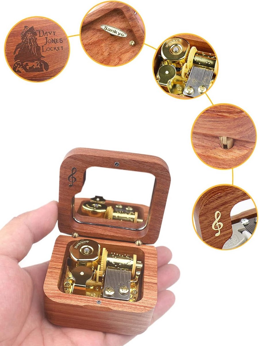 Houten Muziekdoos Vintage - Perfect Cadeau voor Kerst en Verjaardag
