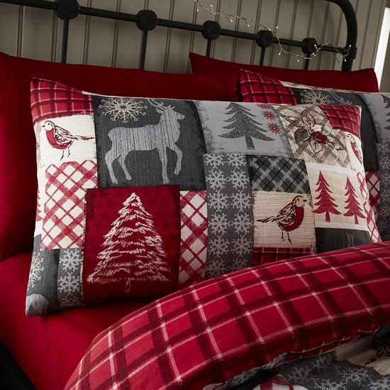 Omkeerbaar kerst-dekbedovertrek 200x200 cm van 100% geborsteld katoen voor tweepersoonsbed van Merkloos — afbeelding 3