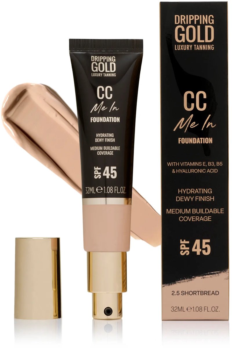 Dripping Gold | CC Me In Foundation 025 Shorbread – 32ml – SPF45 – Vegan