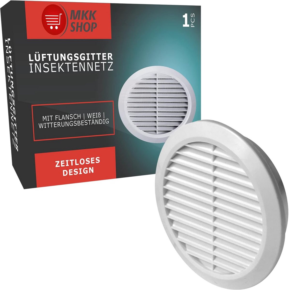 Rond Ventilatie Rooster Wit Ø 75 mm - KIWA Keurmerk Geschikt voor Binnen & Buiten