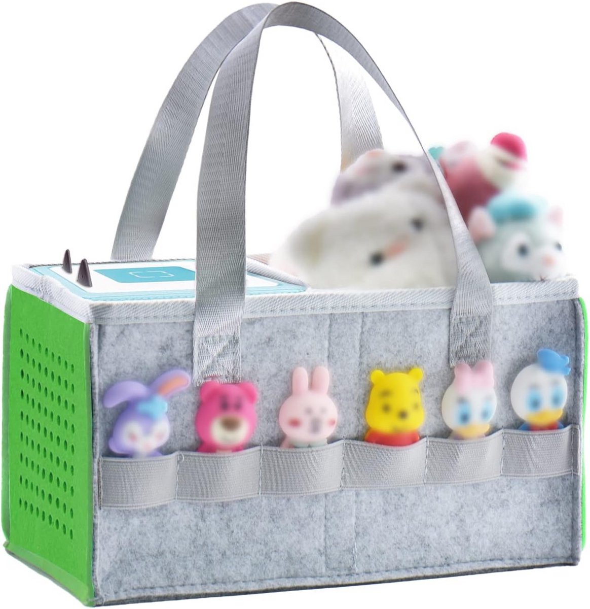 Draagtas voor Startset en Accessoires voor Kinderen - Vilten Organizer Bag voor Speelgoed met Handvat (Groen)
