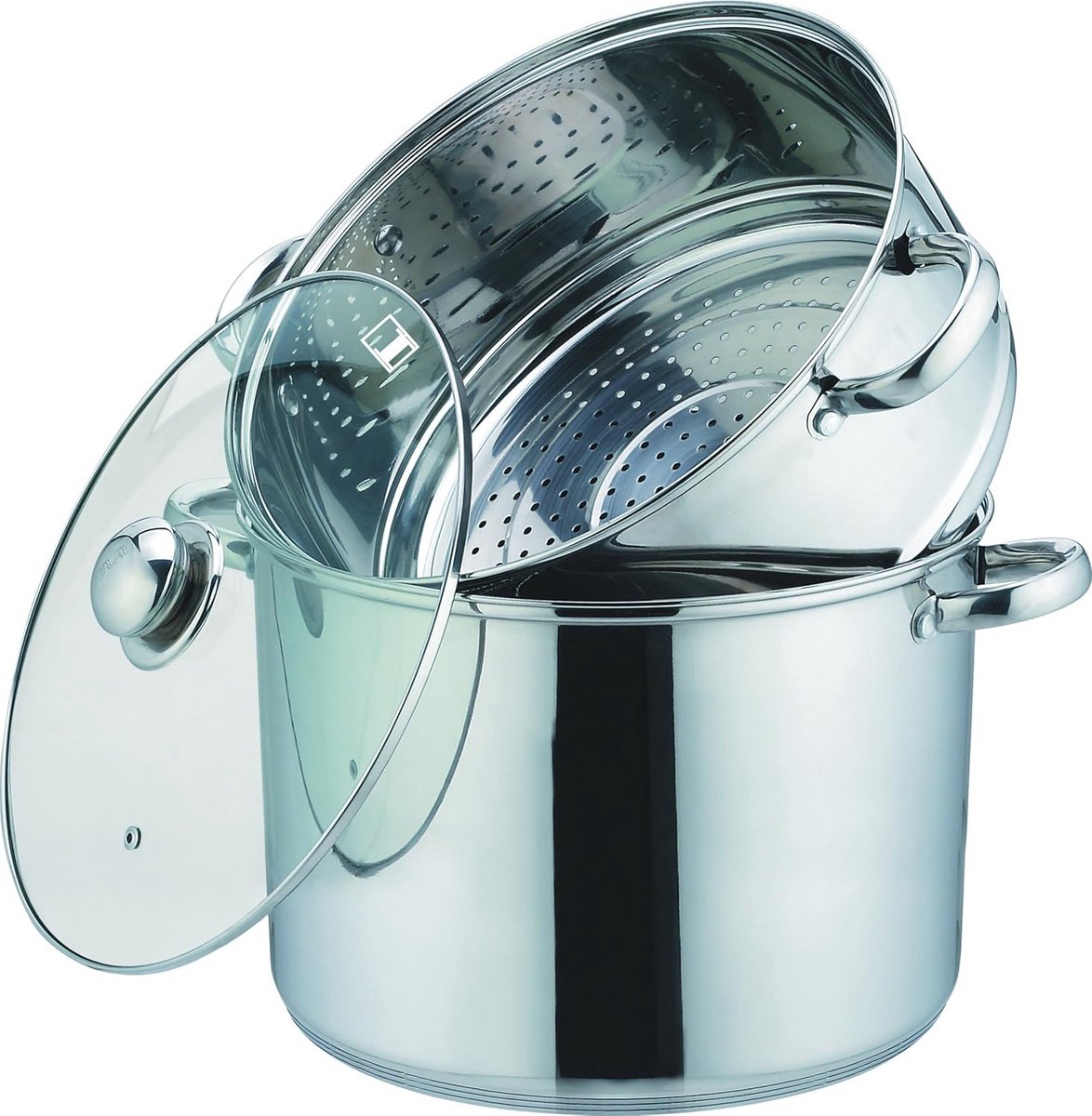 Couscoustop/Stoompan - 3 In 1 Kookpan, 26 Cm Diameter, 10 Liter, Roestvrij Staal, Voor Alle Warmtebronnen