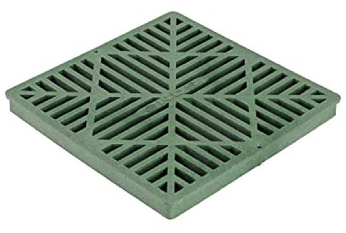 Vierkante opvangbak afvoerrooster 30 cm - Kunststof Groen