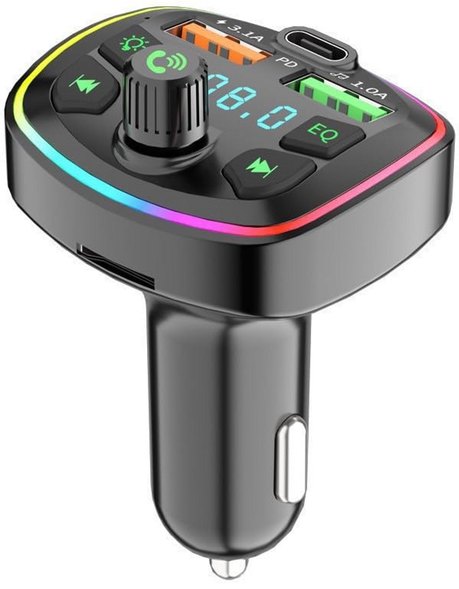 Draadloze Bluetooth FM-zender voor Auto met USB-C en Dubbele Oplaadpoort