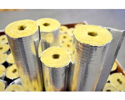 Steenwol Buisisolatie met Aluminium Laminaat - Warmte-isolatie voor Verwarming- en Waterleidingen