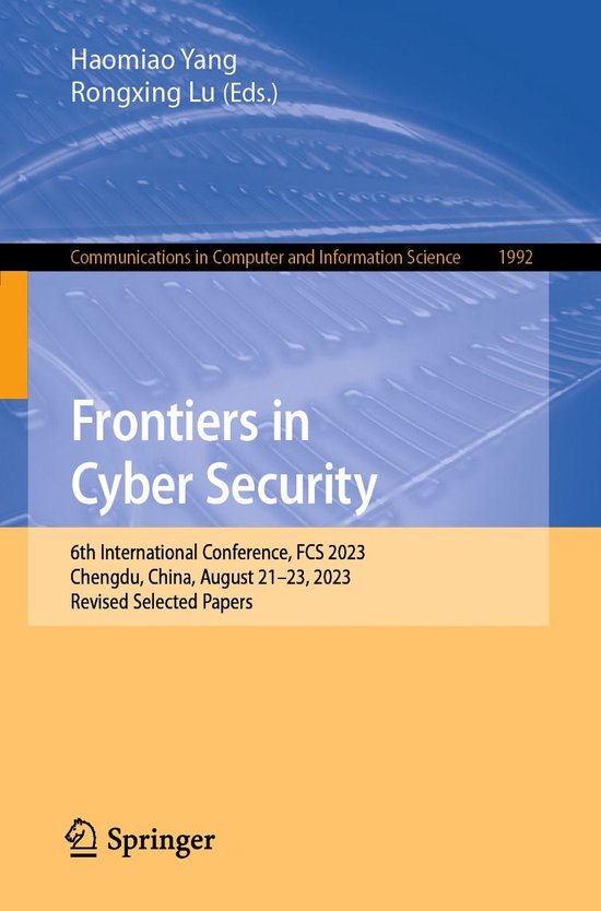 Springer Nature Proceedings Computer Science - Frontiers in  ... - cover