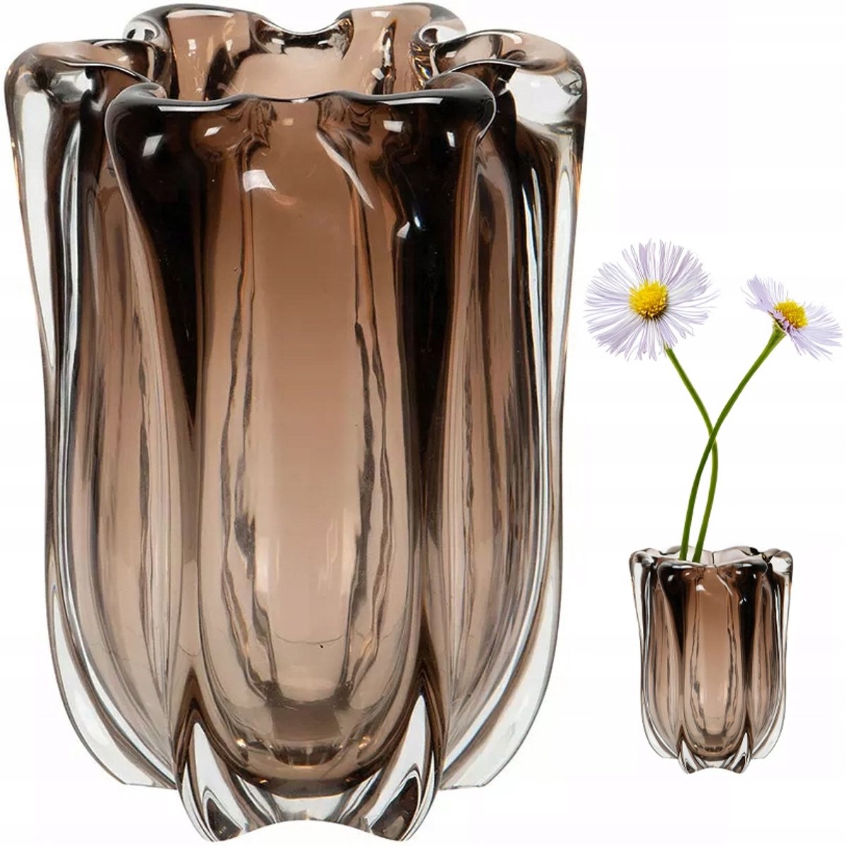 Handgeblazen Glazen Vaas 20cm - Stijlvolle Woondecoratie