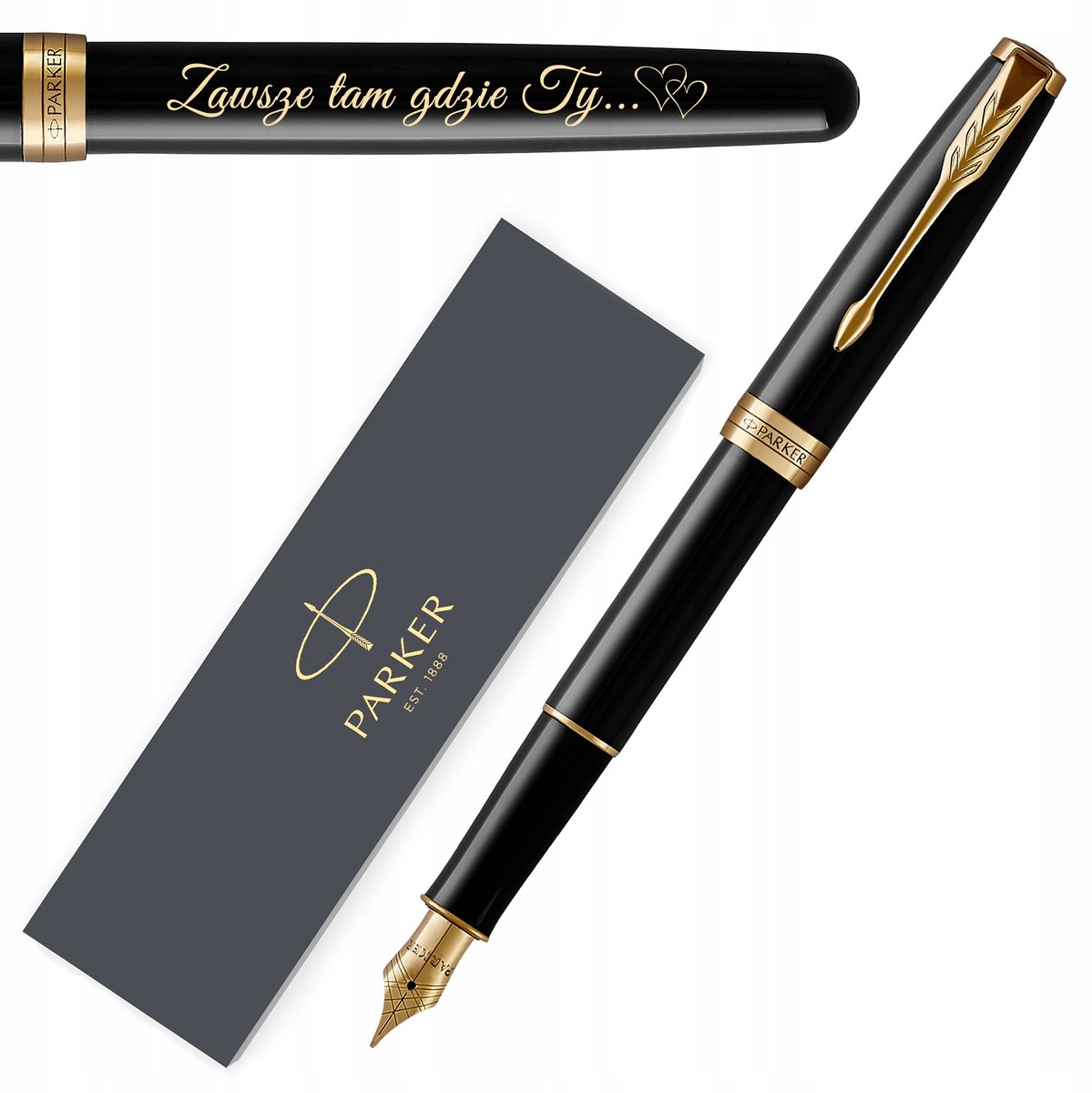 Parker Sonnet Vulpen Zwart GT met Gravure - Persoonlijk Cadeau