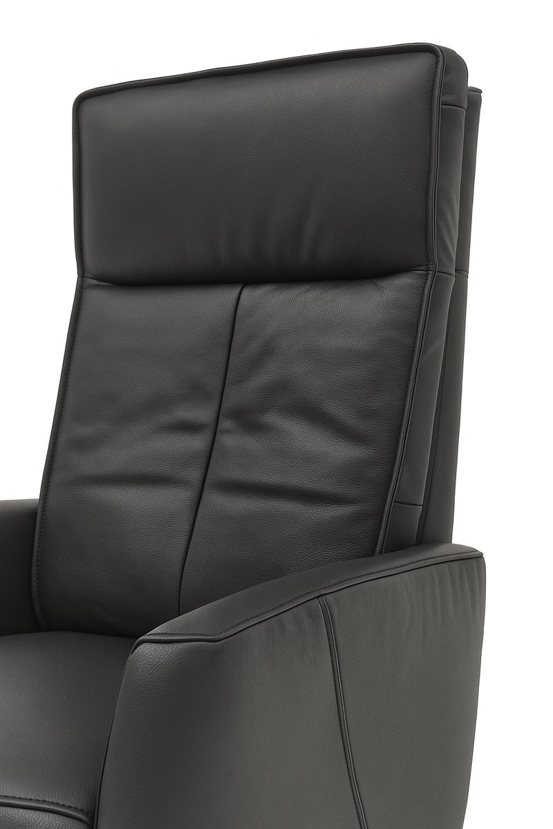 Swiss-Relax - Sta op stoel - Sereno - Zwart - Leer - gebruiksklaar afgeleverd - leder - draaibaar - elektrisch - relaxfauteuil – foto 3