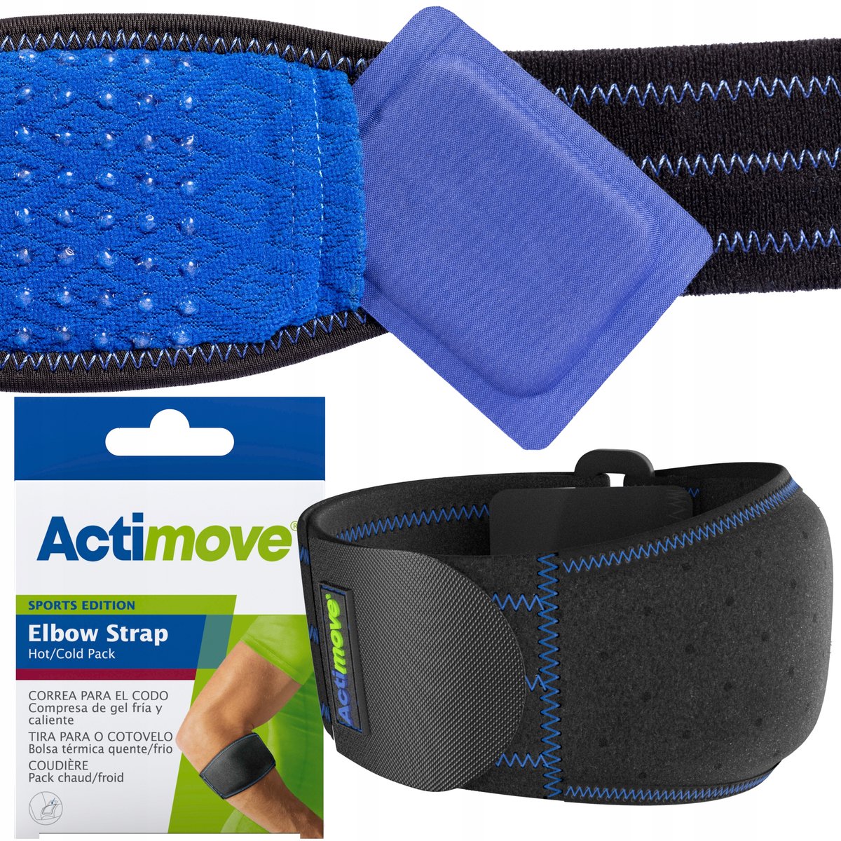 Actimove Tenniselleboog Band met Gelcompressie - Universeel Zwart