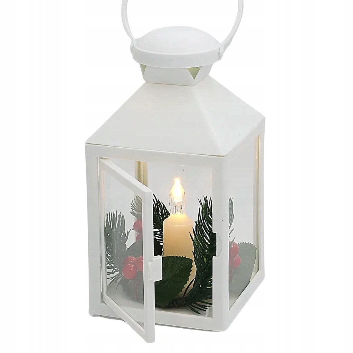 Moderne Witte LED Lampion met Kaars - Sfeervol Kerstcadeau