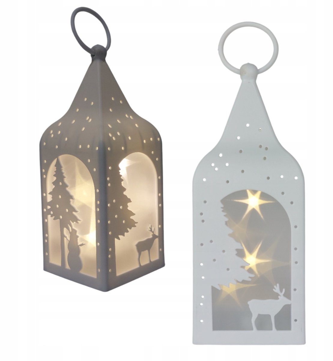 Decoratieve LED Lantaarn Wit - 20.5cm - Batterijgevoed