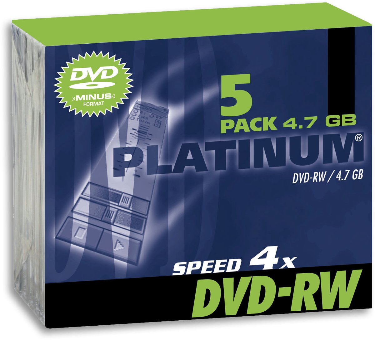 DVD-RW Platinum 4,7GB 4x speed 5pcs Slim case