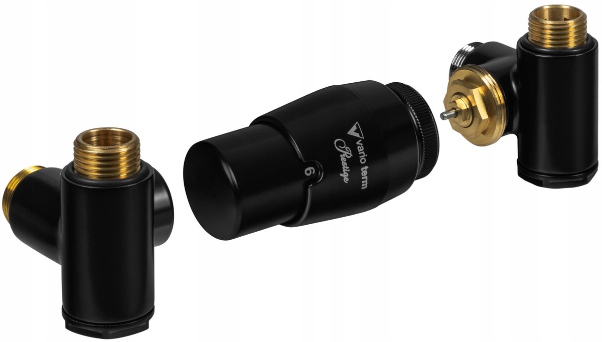 Integra Thermostatische Set met T-stuk, Zwart, Links