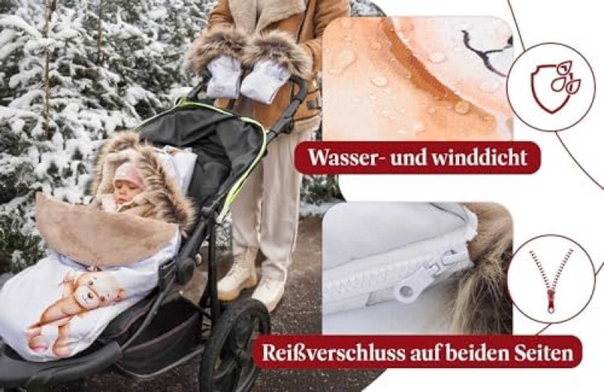 PromoHome Winter Voetenzak voor Buggy en Kinderwagen - Zachte Bescherming tegen Kou 60x45 cm – foto 7