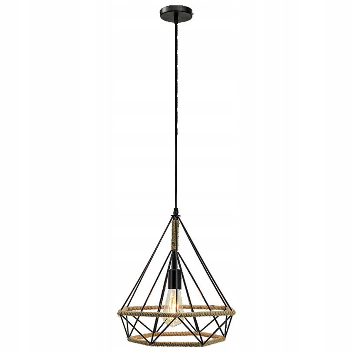 Elem Piramida Hanglamp Zwart - 1x E27 Max 60W
