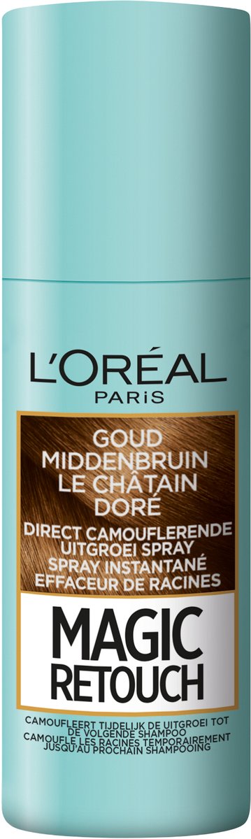 Bol.com L’Oréal Paris Magic Retouch Goud Middenbruin - Camouflerende Uitgroeispray - Natuurlijk ogend kleurresultaat - 75 ml - h... aanbieding